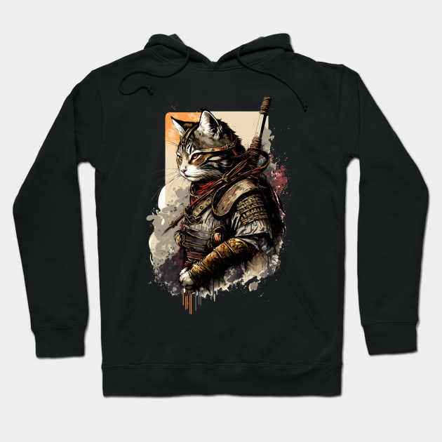 Samurai Cat Painting Hoodie by ArtisticCorner